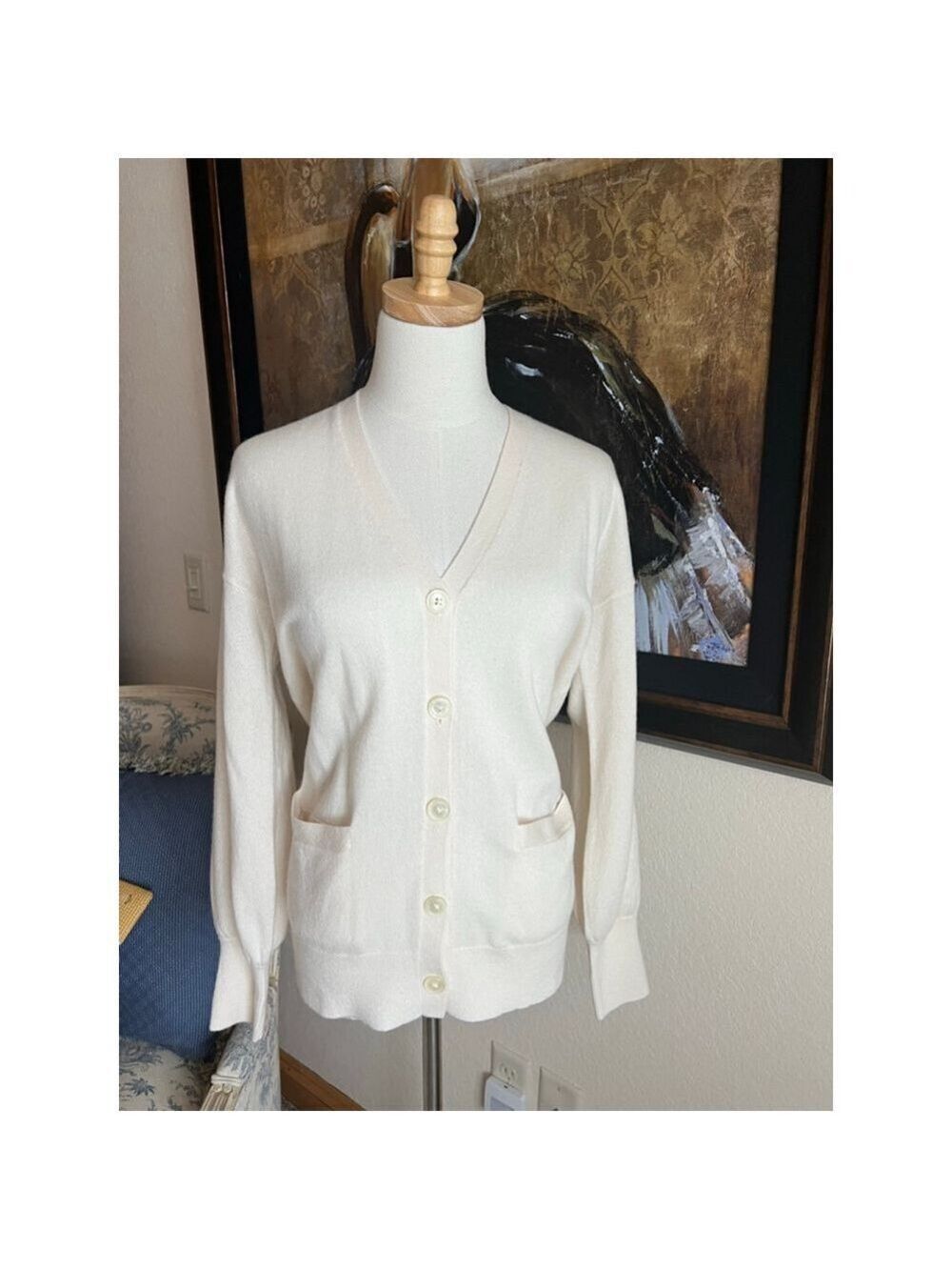NWT LAUREN Ralph Lauren Cashmere Cardigan S Cream